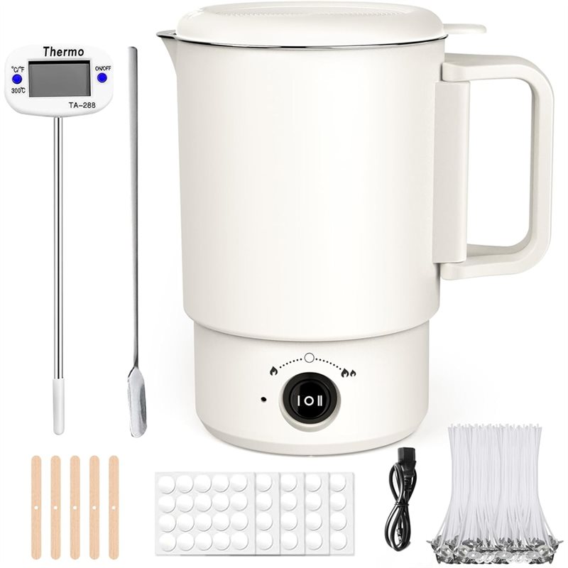 Candle Making Kit For Beginners - A47U Elektrischer Wachsschmelztopf-Set mit Thermometer, 800