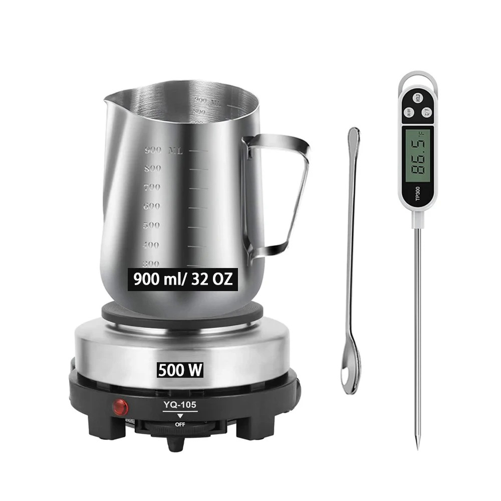 Candle Making Thermometer - Gemos Kerzenherstellungs-Set, Kerzenherstellungs-Kit mit Gießtopf, DIY