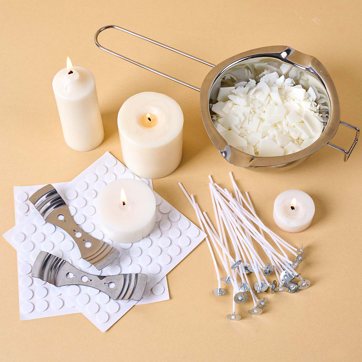 Candle Making Kit For Beginners - DIY Handgemachtes Kerzenherstellungs-Werkzeugset mit Schmelztopf Wachskern