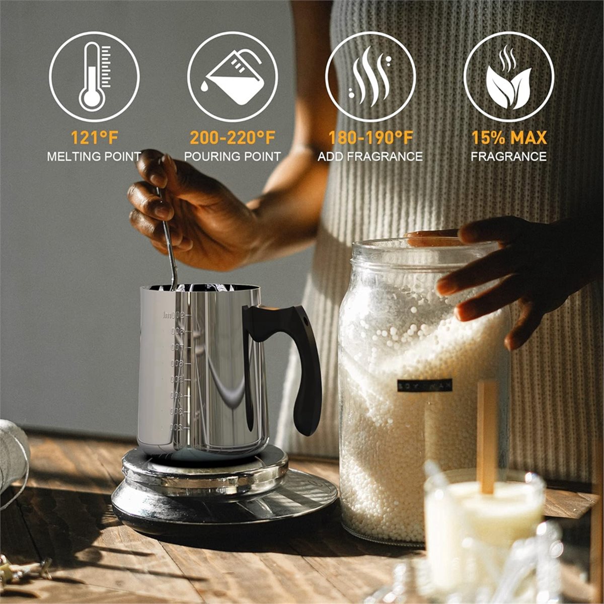 Candle Making Kit For Beginners - Kerzenherstellungs-Set für Anfänger, Sojawachs DIY Kerzenherstellung