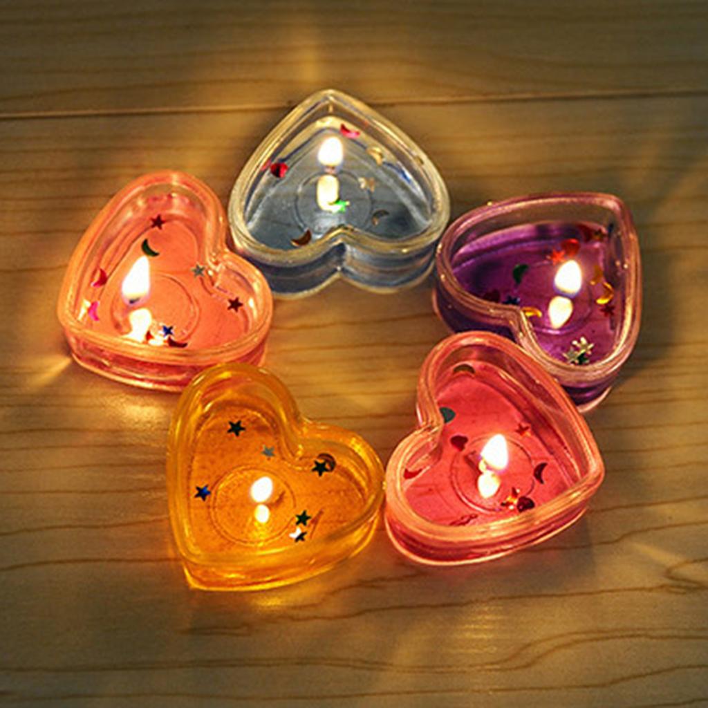 Candle Making Event - Transparente Herzförmige Teelichtbecher Kerzenform Halter Kunststoff-Wachsbehälter