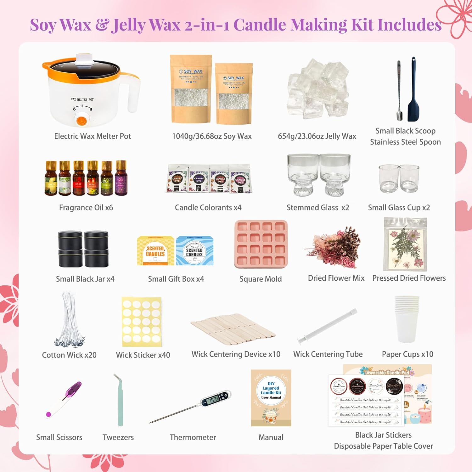 2-in-1 Soja- & Gelwachs DIY Ke – Candle Making Kit For Beginners Bewertung und Preis